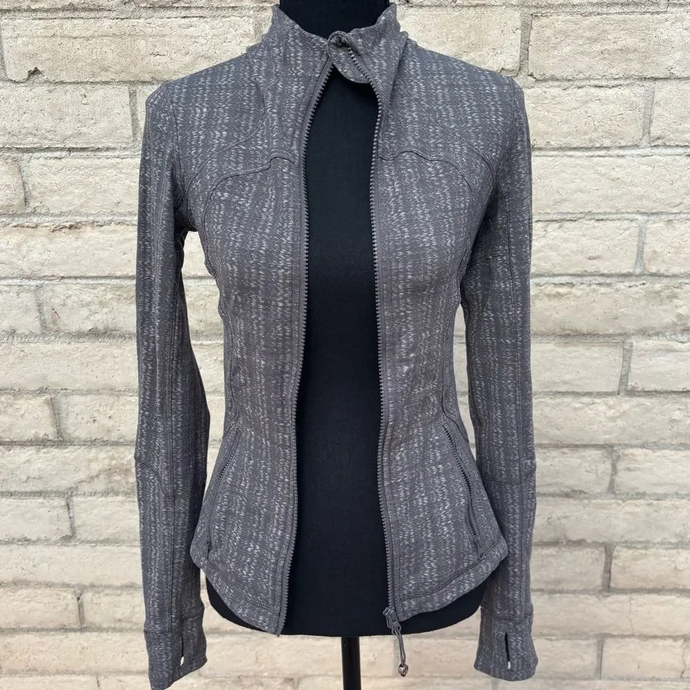 Lululemon Forme Jacket in Grey Ziggy Wee October Angel Wing